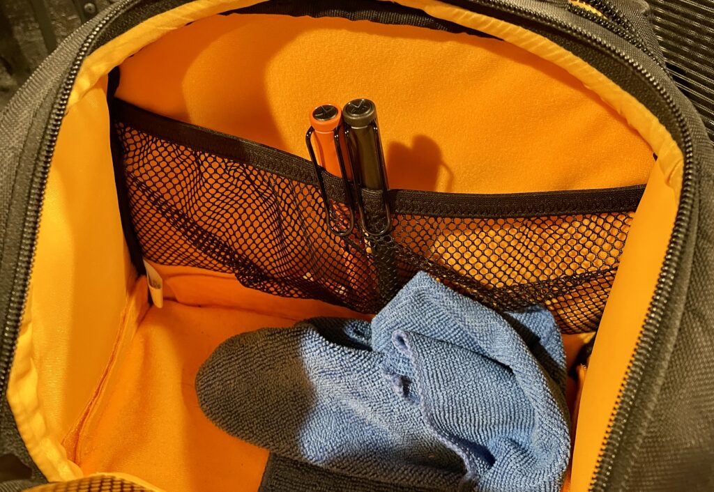 my fountain pens in my travel bag